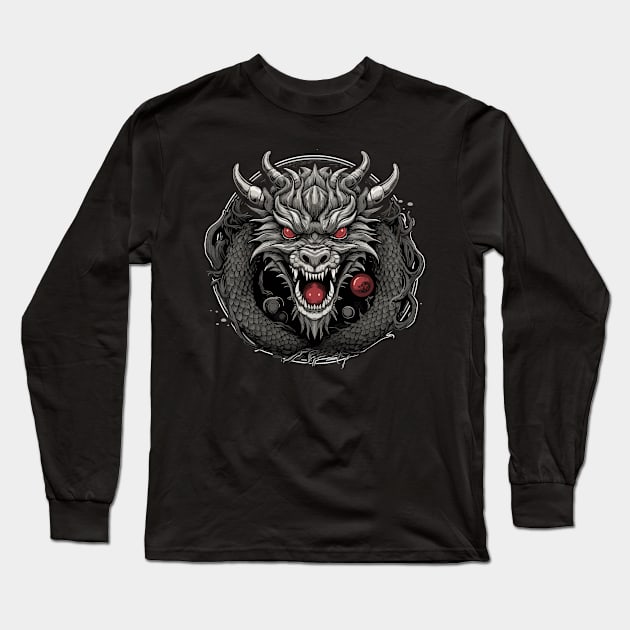 Dragon Fury Long Sleeve T-Shirt by NomadaArtshop